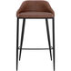 Astra 34.75 inch Black / Cinnamon Brown Barstool